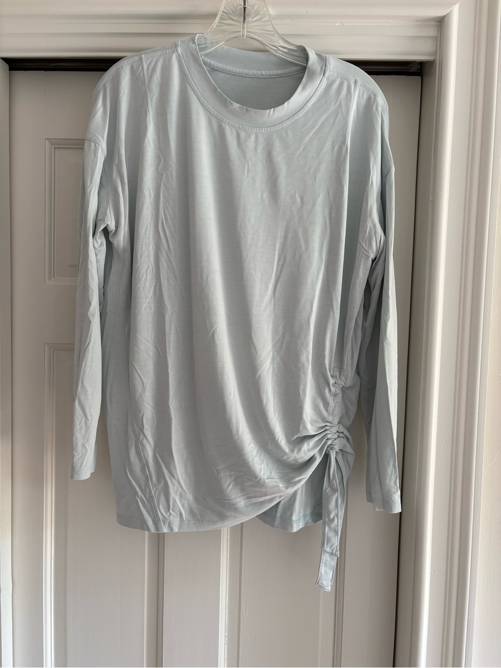 Lululemon Women's Light Blue Long Sleeve Side-Tie Top
